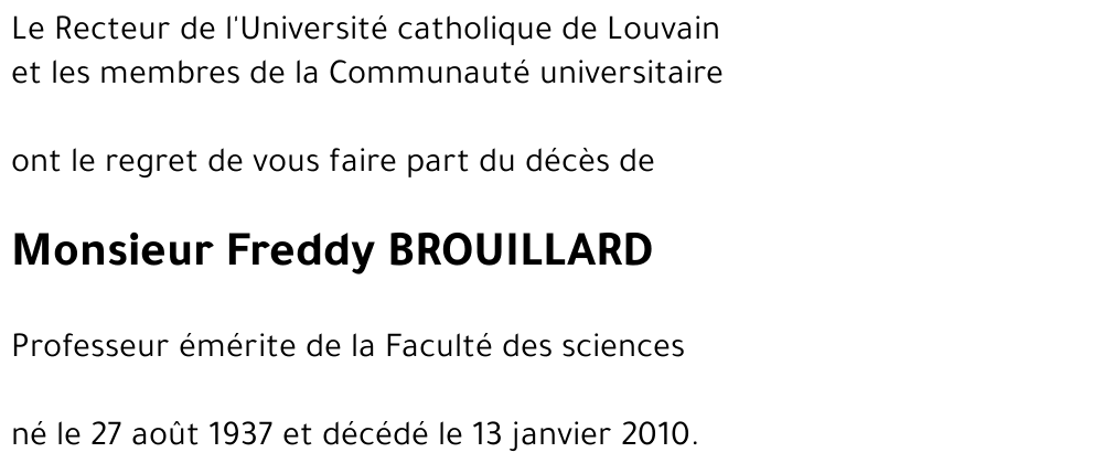 Freddy BROUILLARD