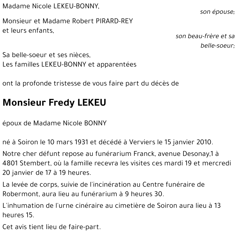 Fredy LEKEU