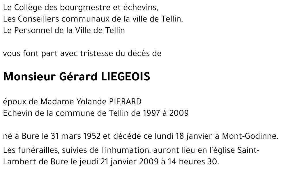 Gérard LIEGEOIS