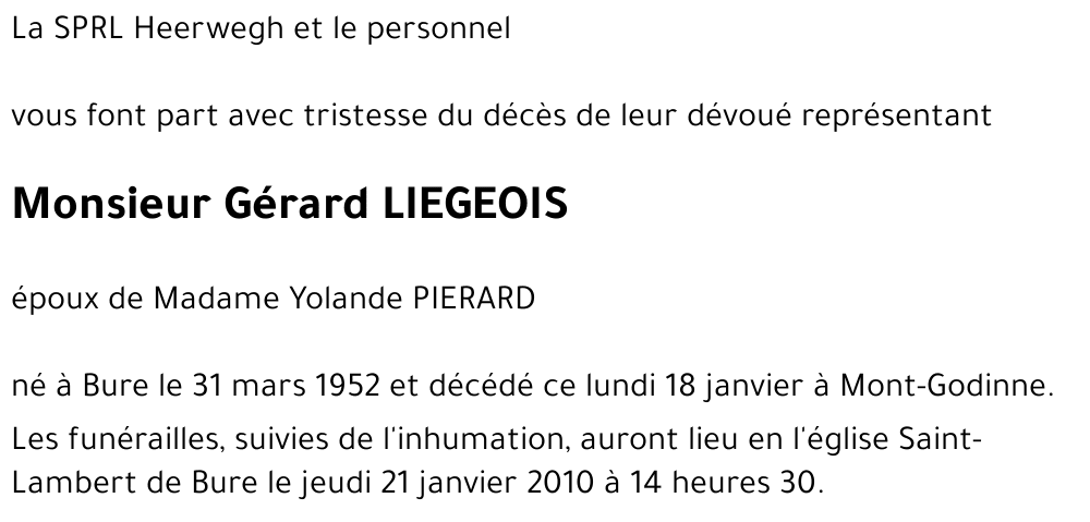 Gérard LIEGEOIS