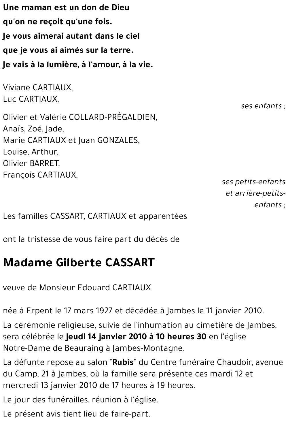 Gilberte CASSART