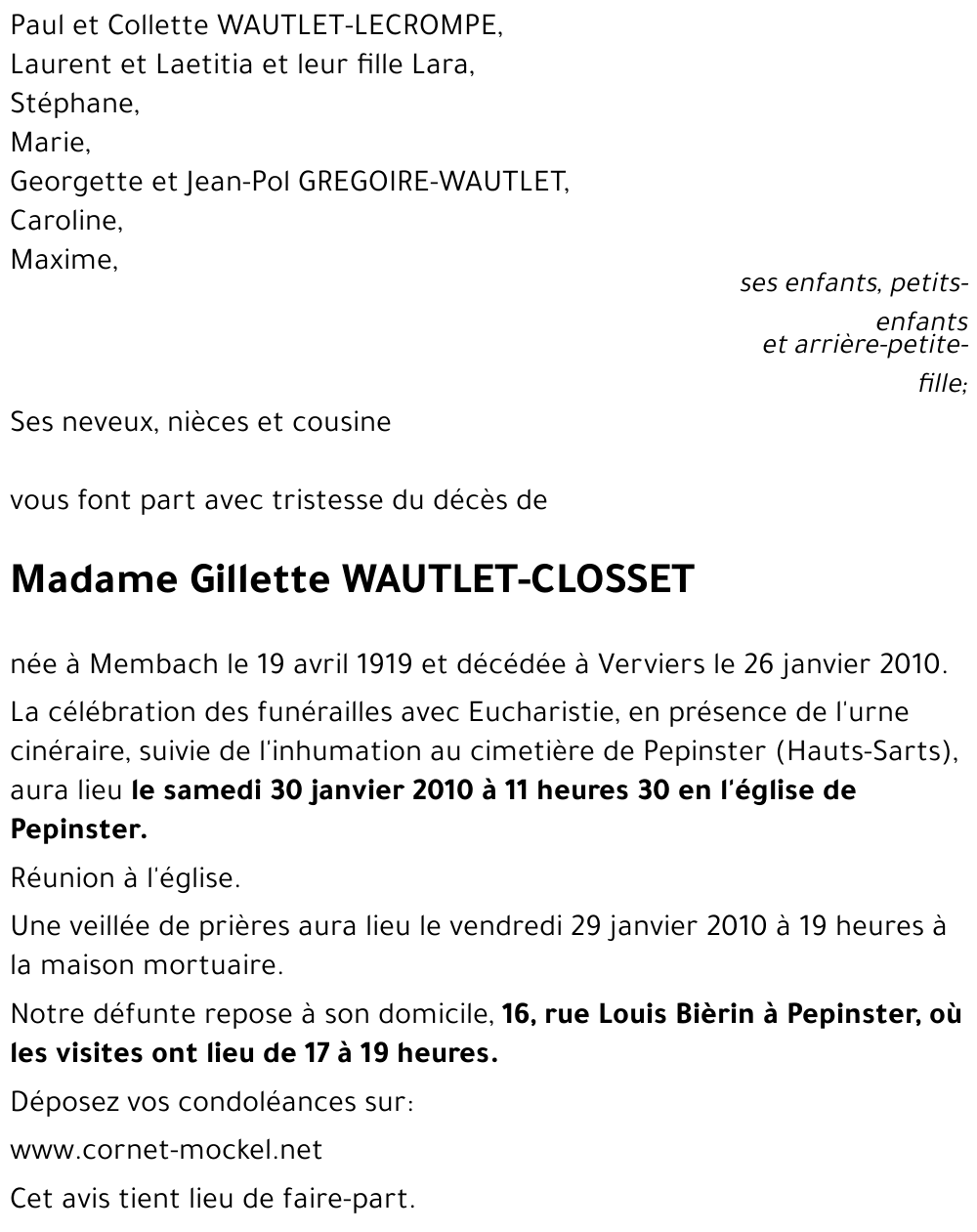 Gillette CLOSSET
