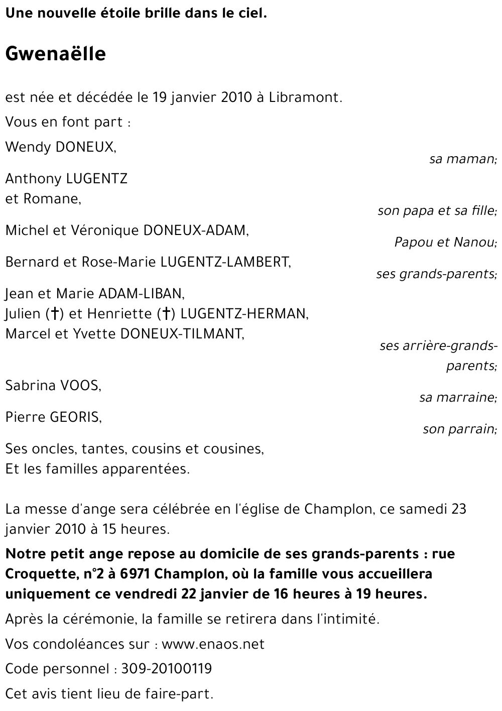 Gwenaëlle LUGENTZ