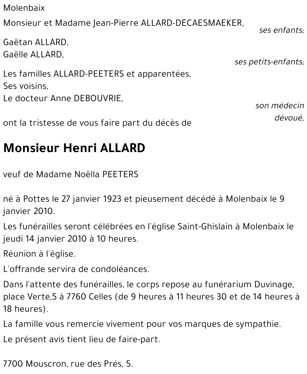 Henri ALLARD