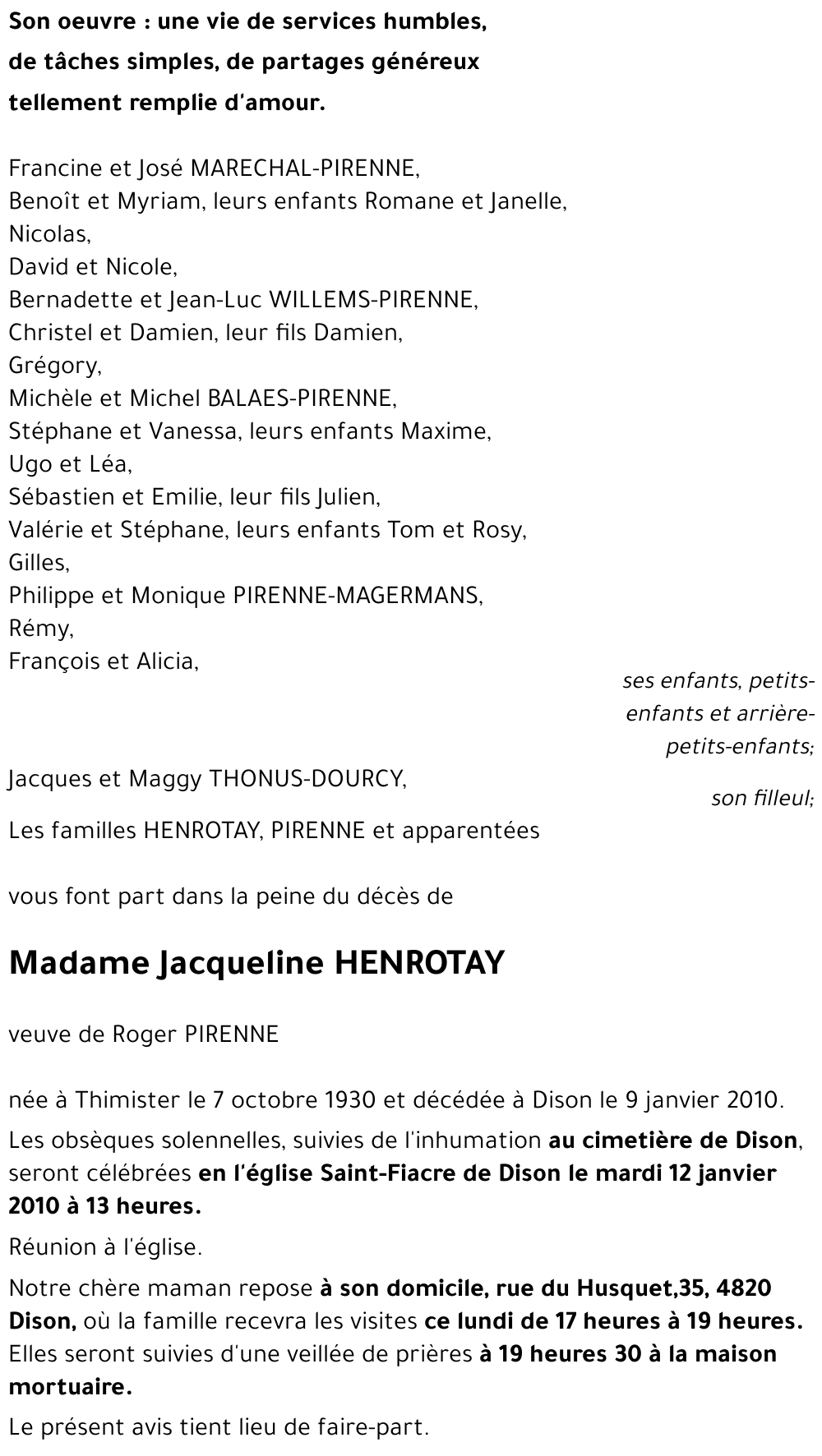 Jacqueline HENROTAY