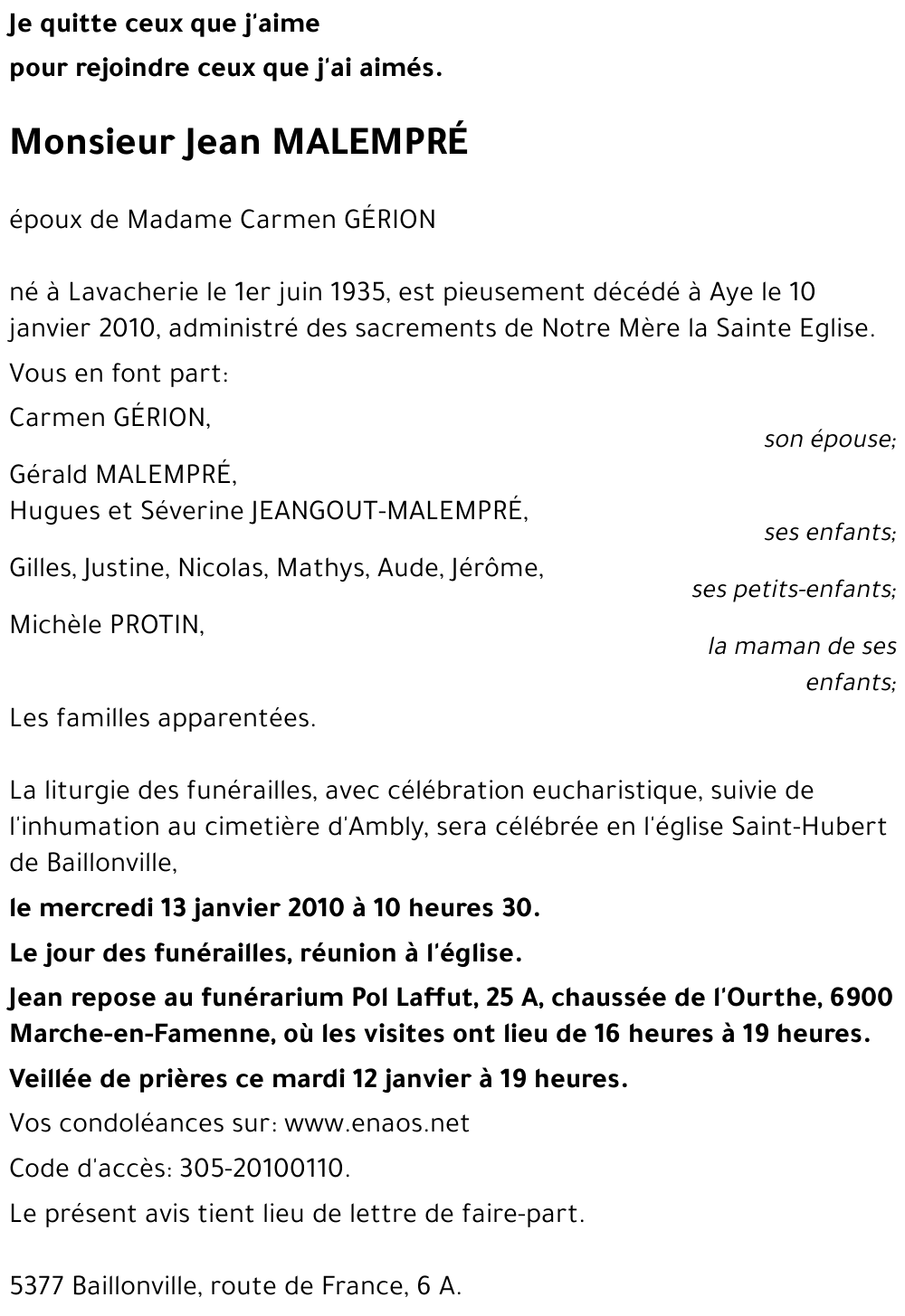 Jean MALEMPRÉ