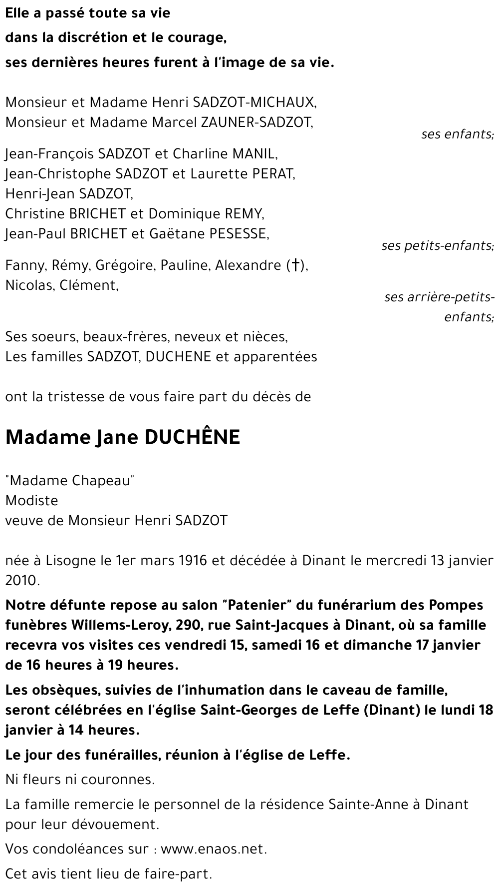 Jeanne DUCHÊNE