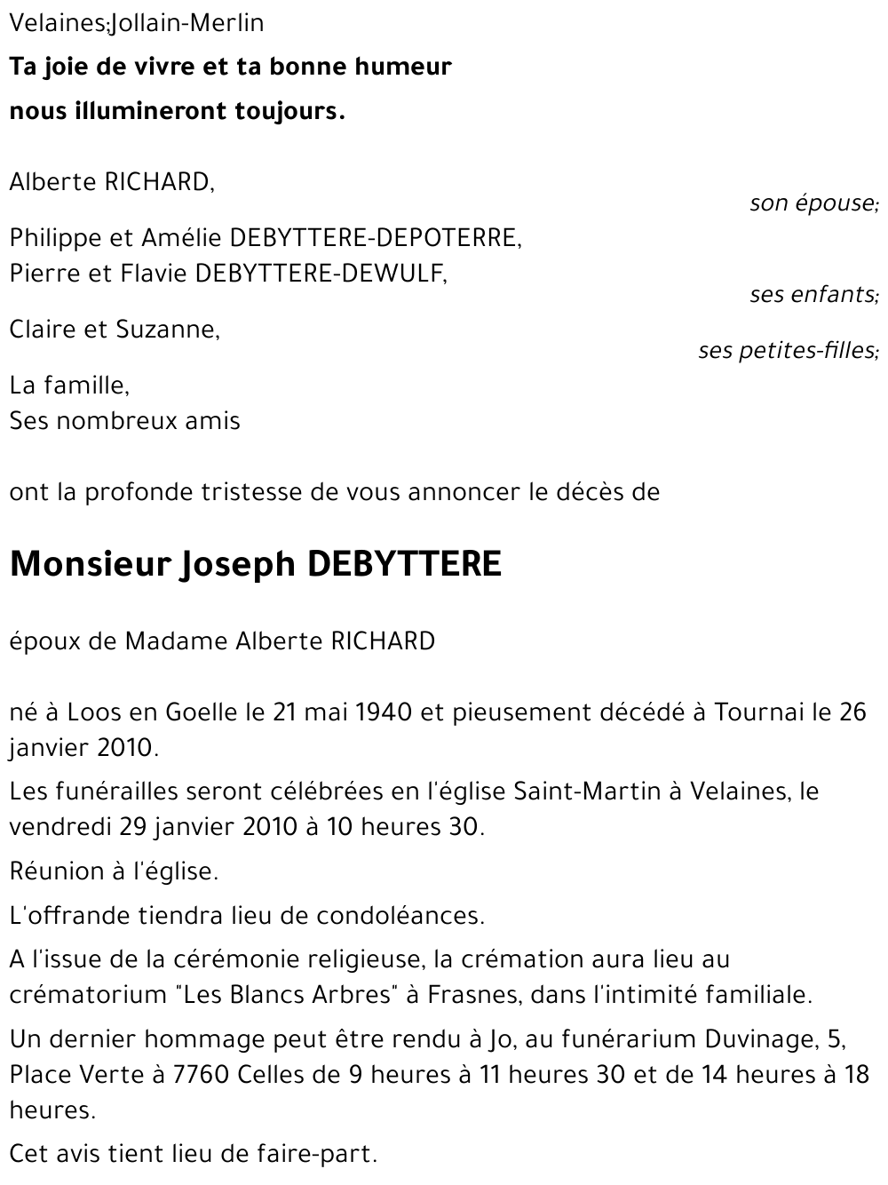 Joseph DEBYTTERE