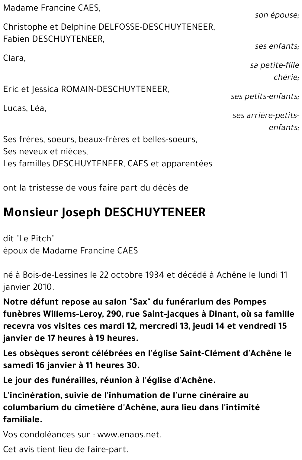 Joseph DESCHUYTENEER