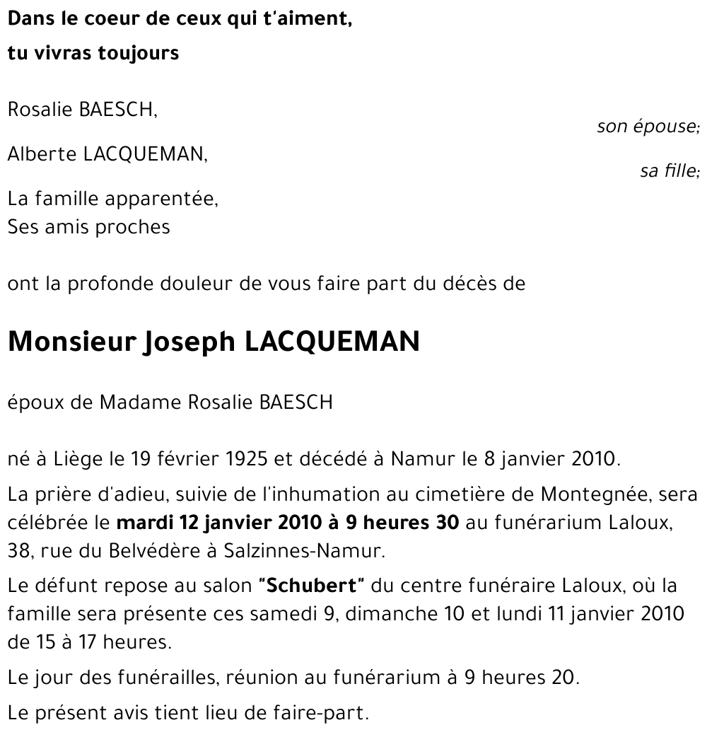 Joseph LACQUEMAN