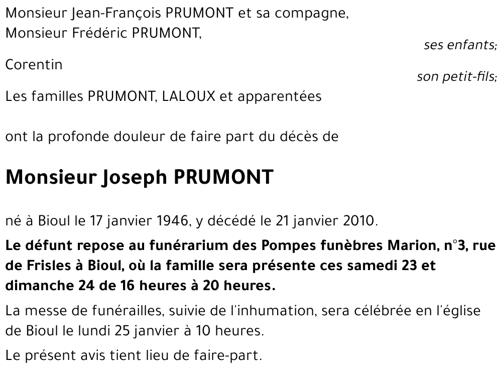 Joseph PRUMONT