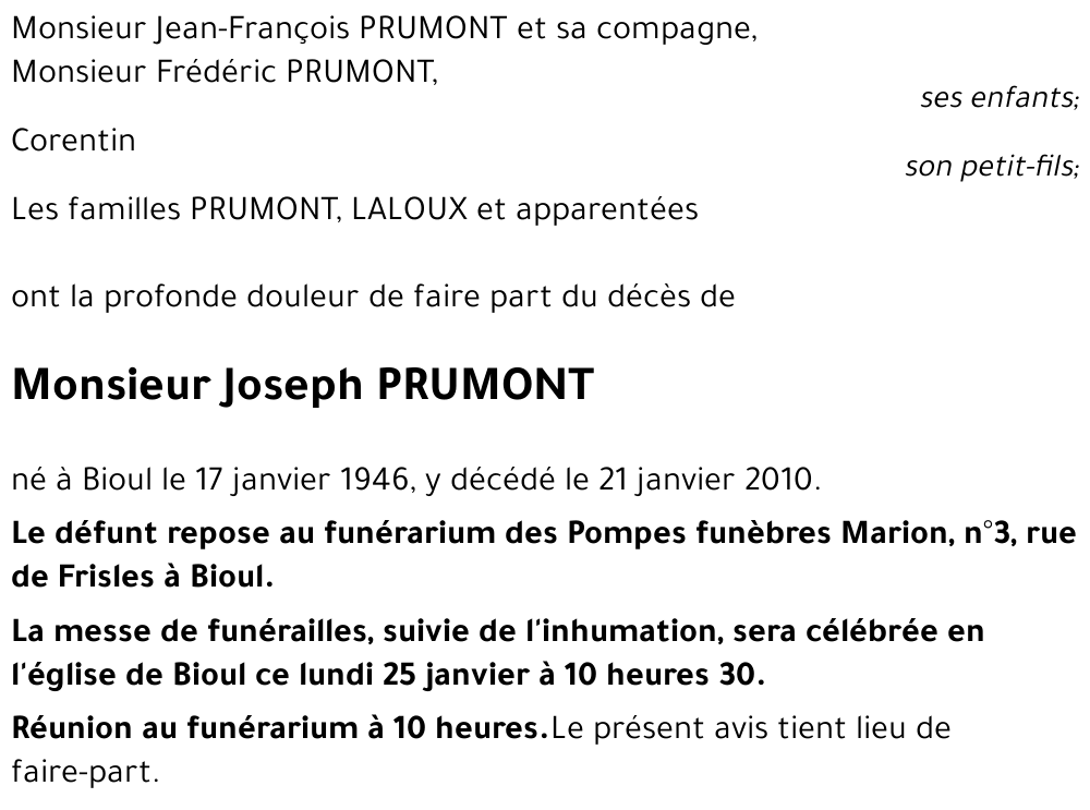 Joseph PRUMONT