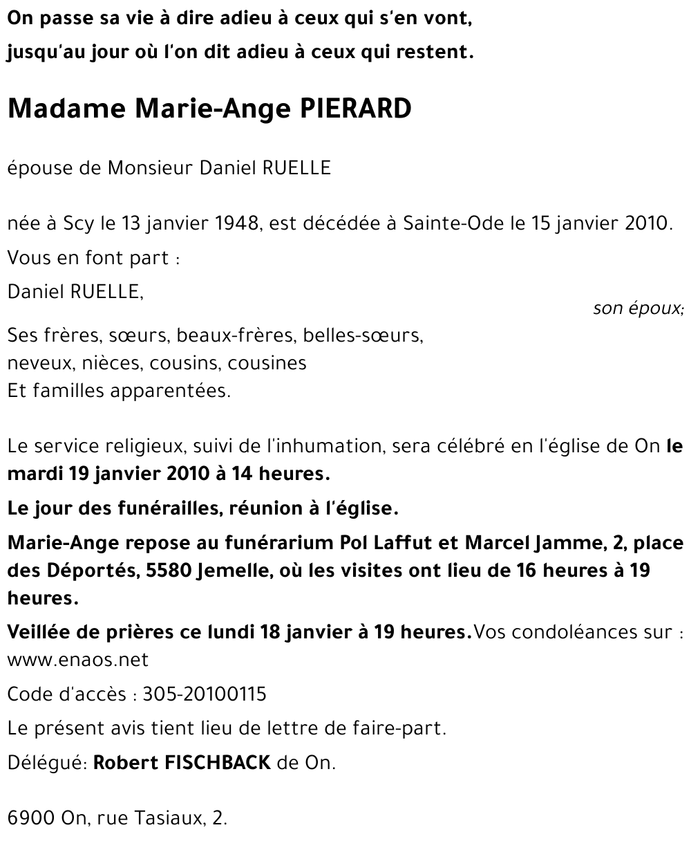 Marie-Ange PIERARD