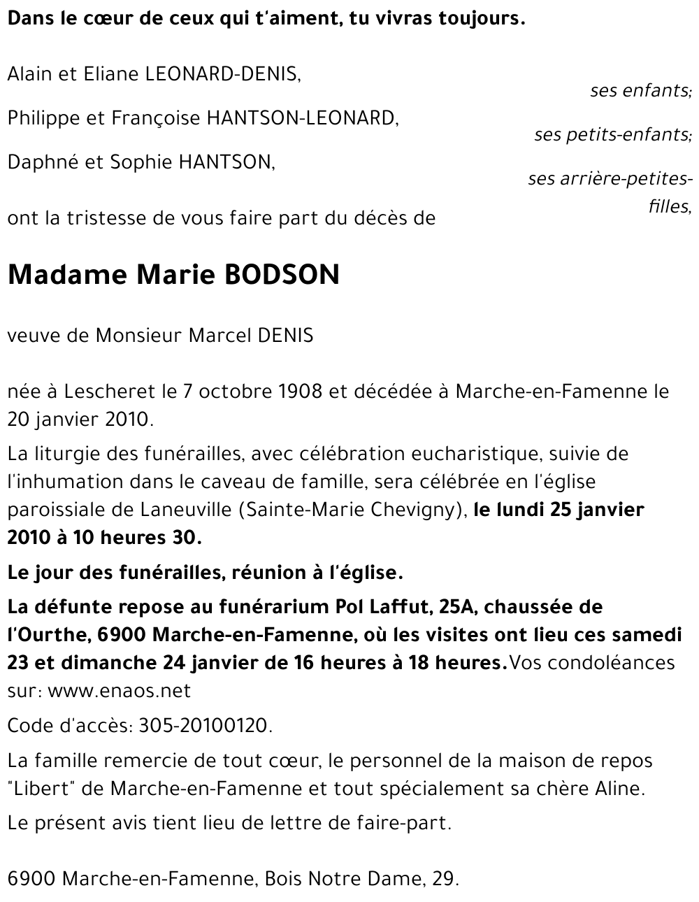 Marie BODSON