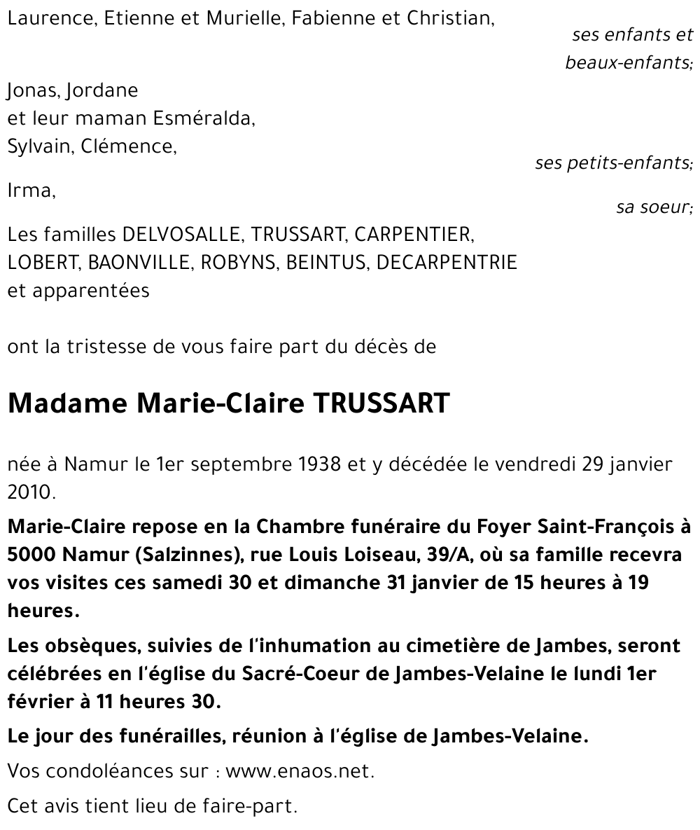 Marie-Claire TRUSSART