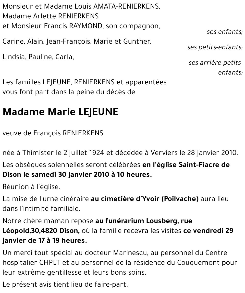 Marie LEJEUNE