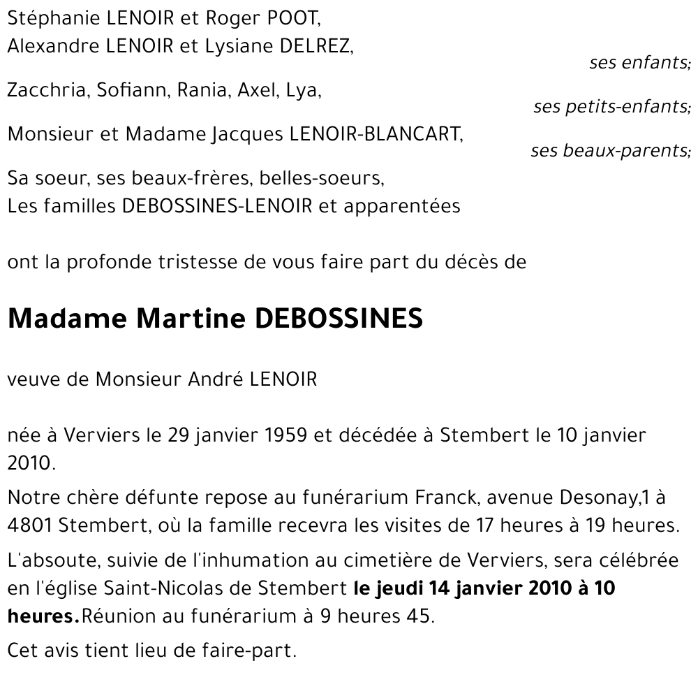 Martine DEBOSSINES