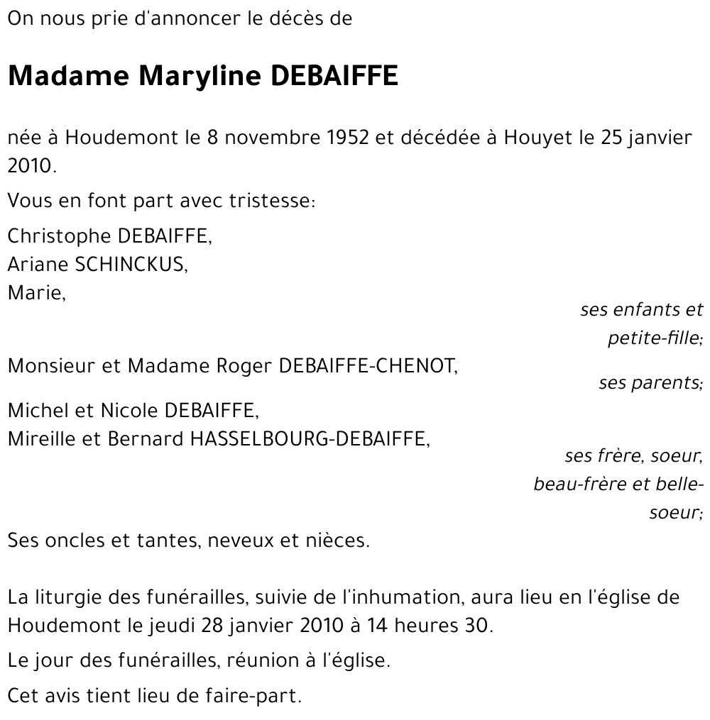 Maryline DEBAIFFE