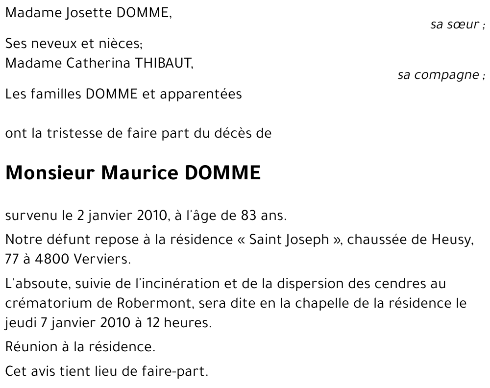 Maurice DOMME