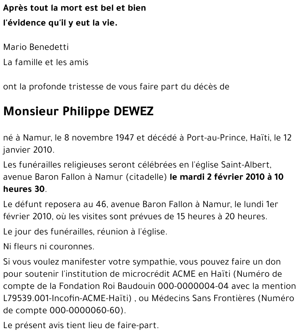 Philippe DEWEZ