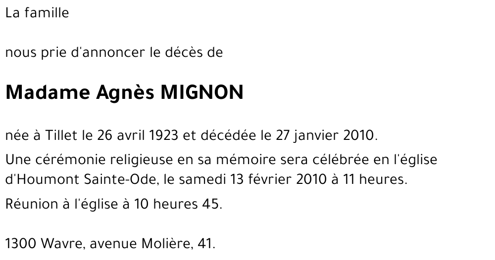 Agnès MIGNON