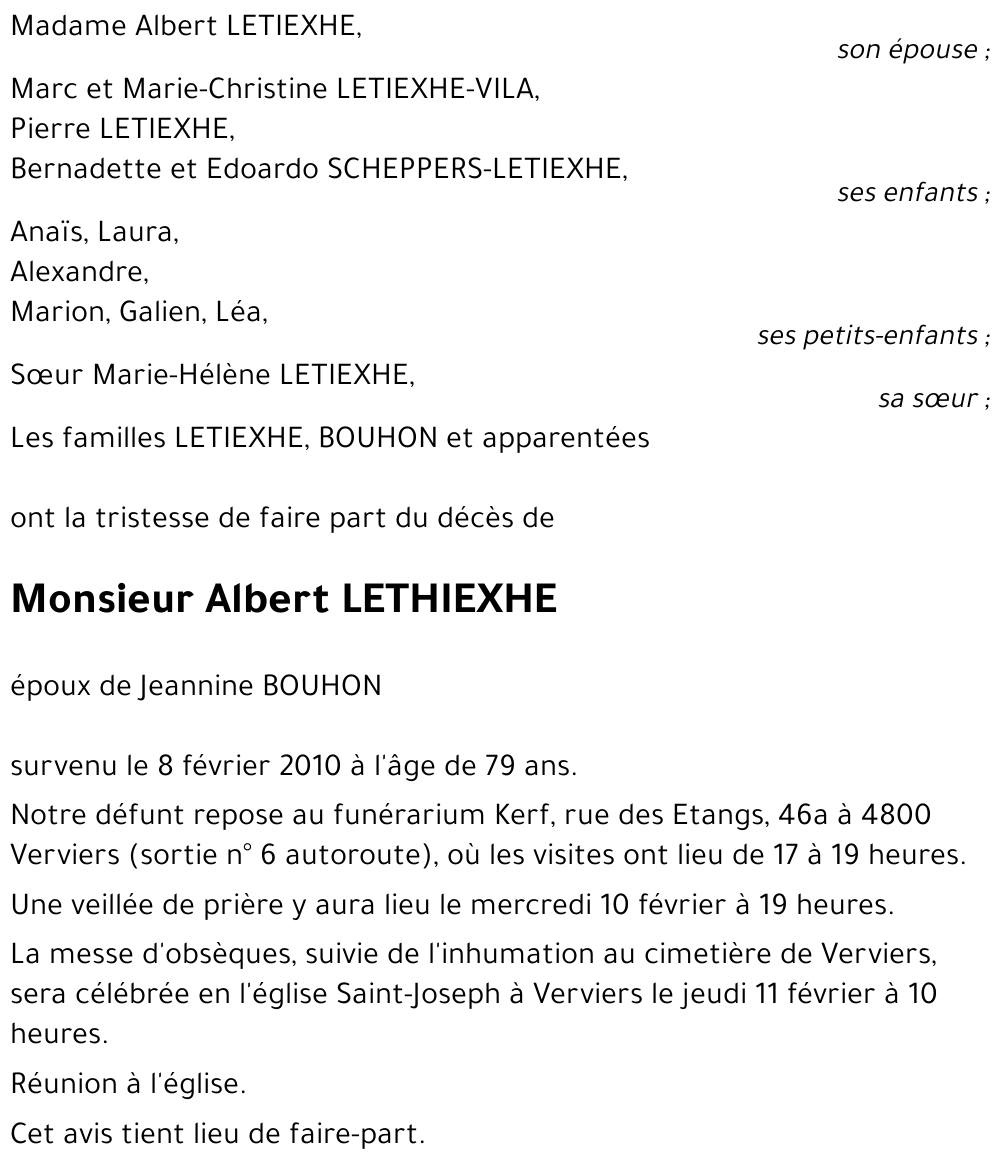 Albert LETHIEXHE