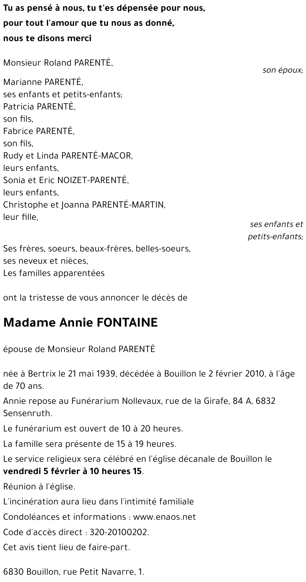 Annie FONTAINE