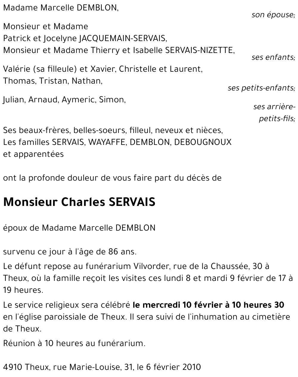 Charles SERVAIS