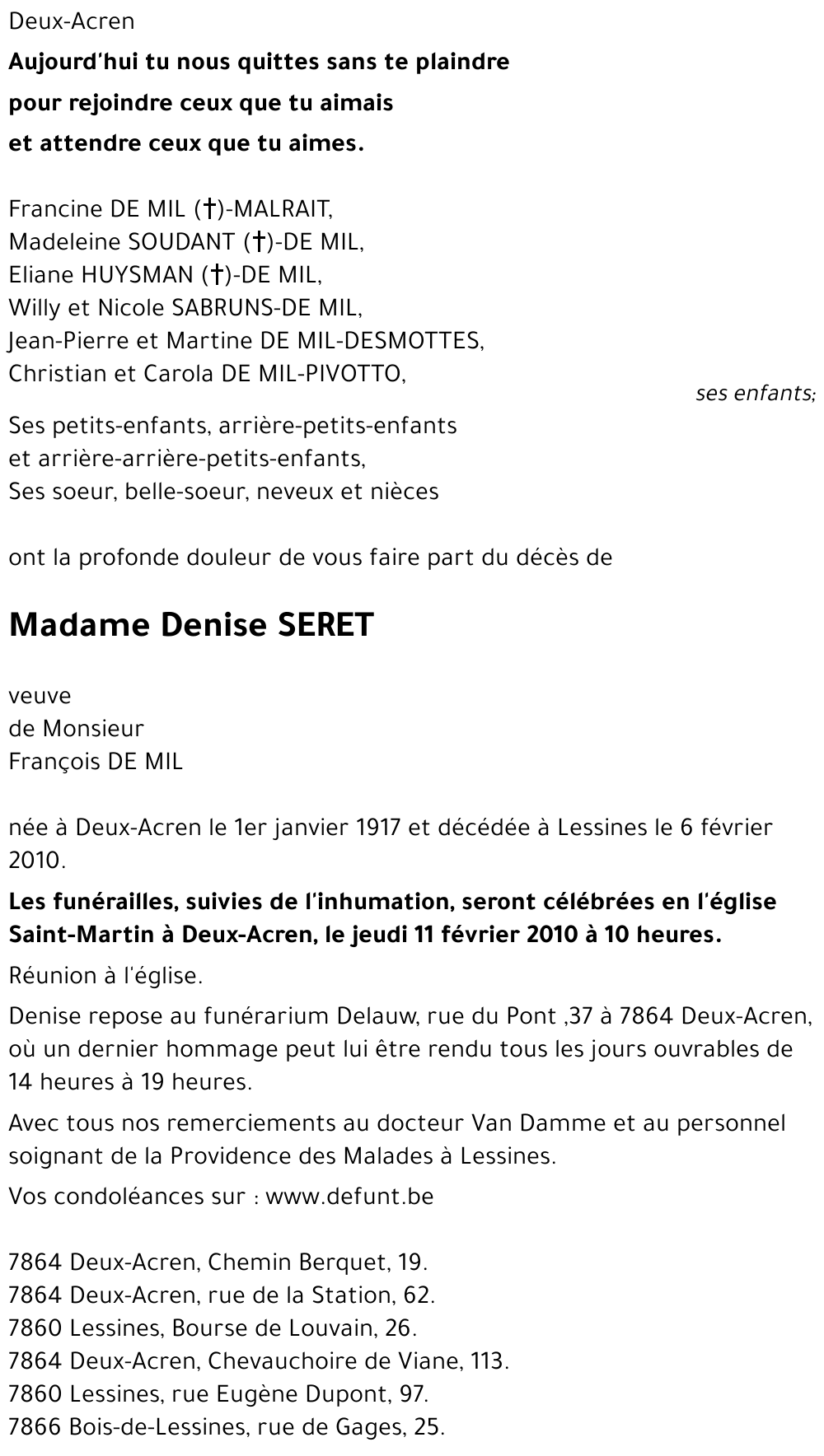 Denise SERET