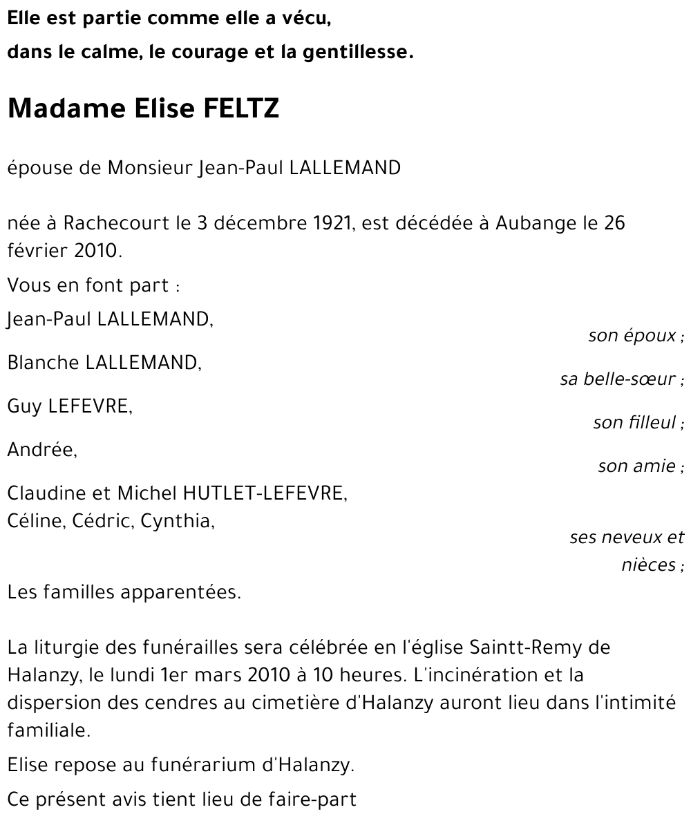 Elise FELTZ