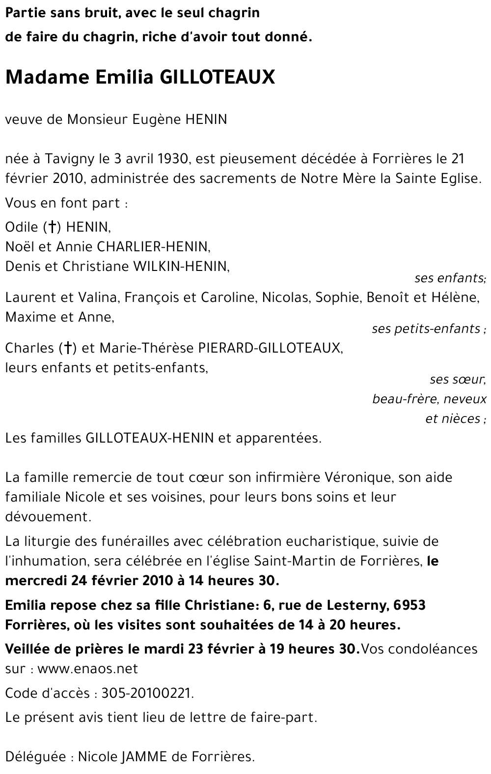 Emilia GILLOTEAUX