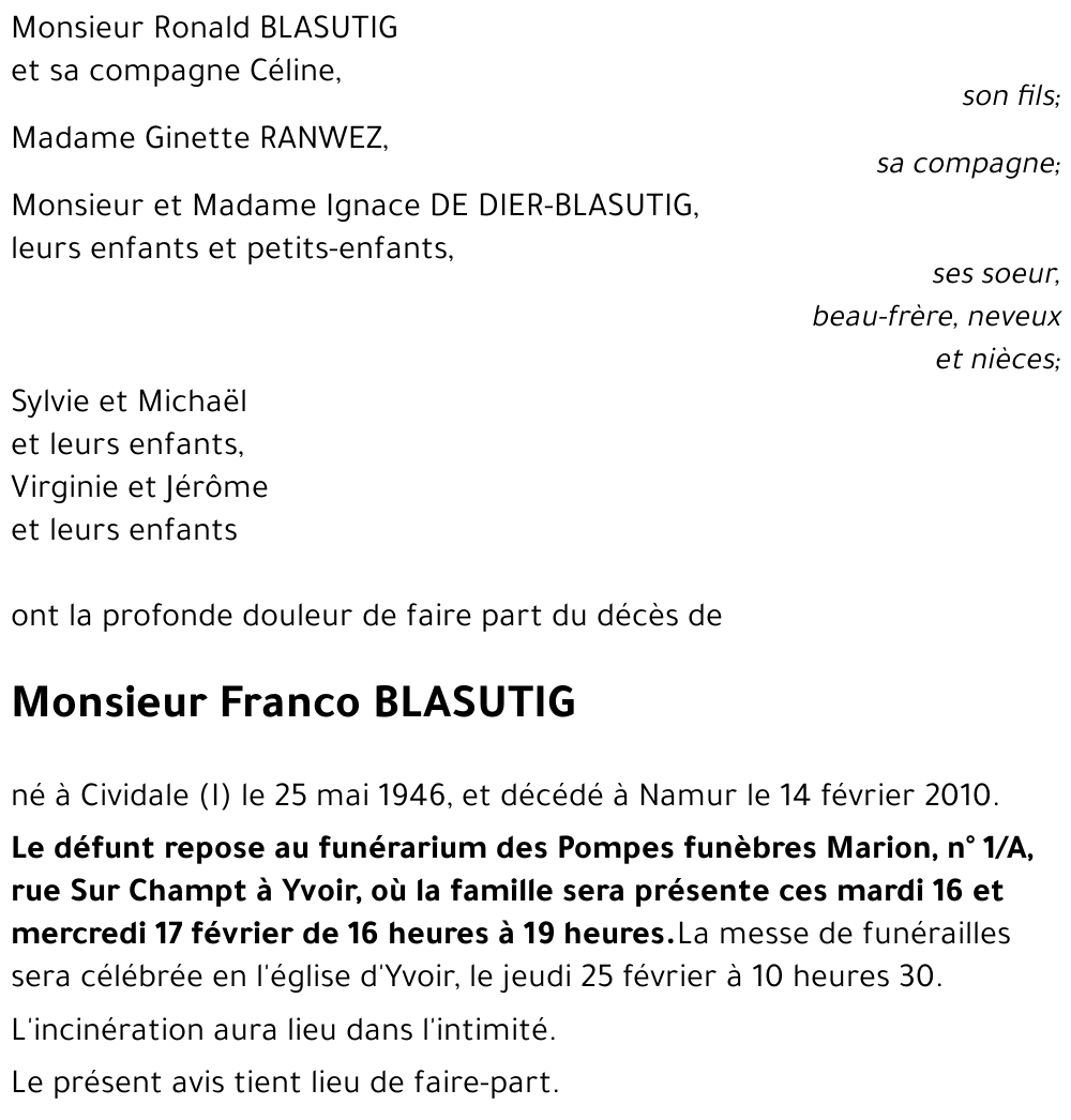 Franco BLASUTIG