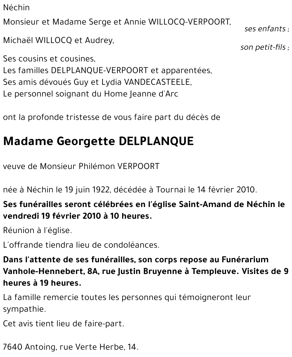 Georgette DELPLANQUE