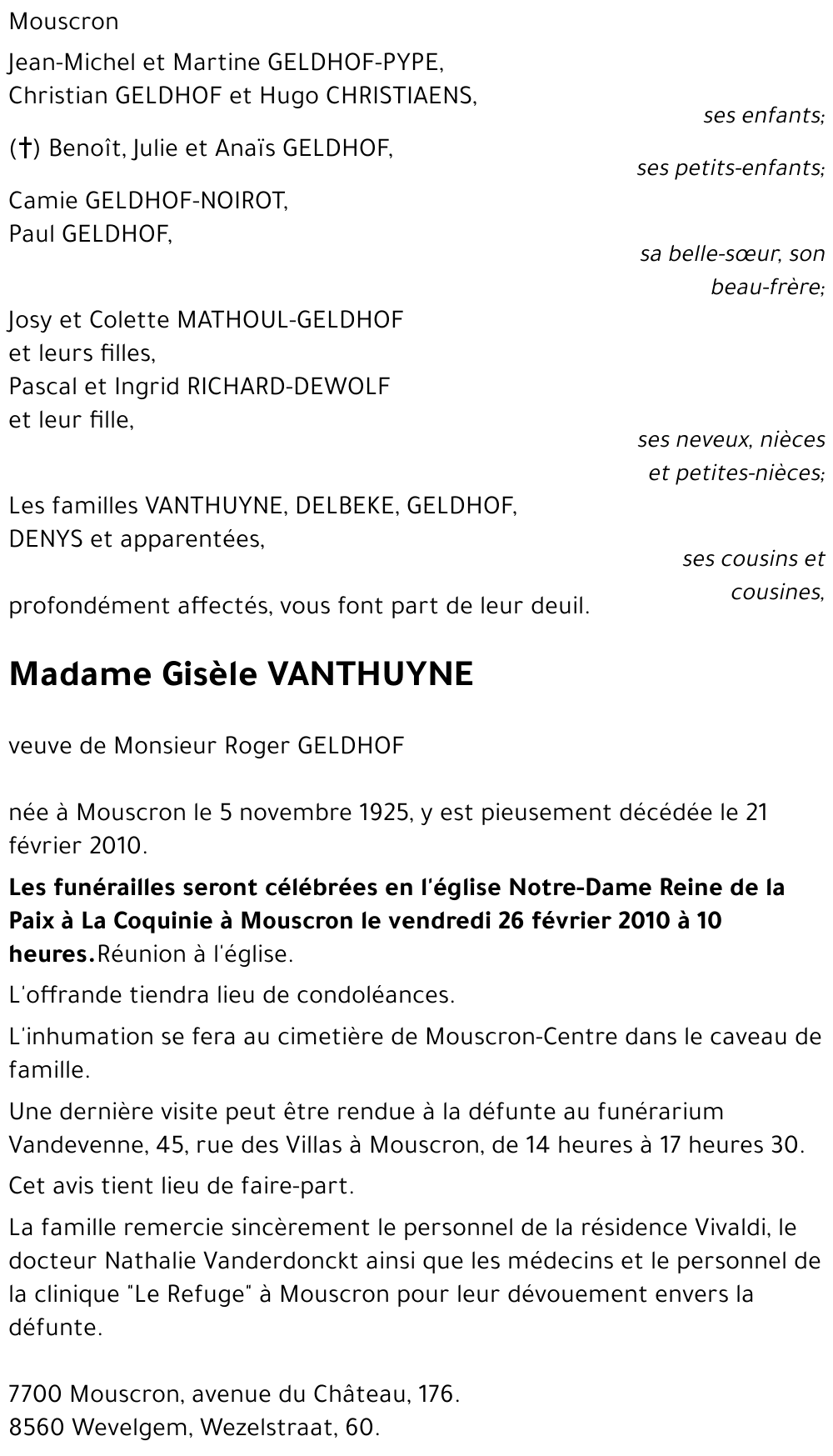 Gisèle VANTHUYNE