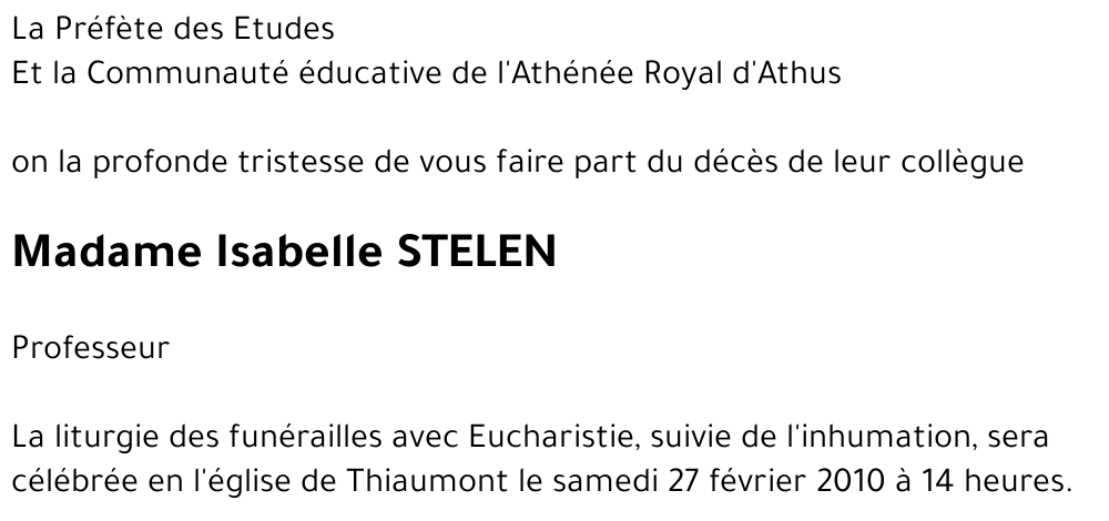 Isabelle STELEN