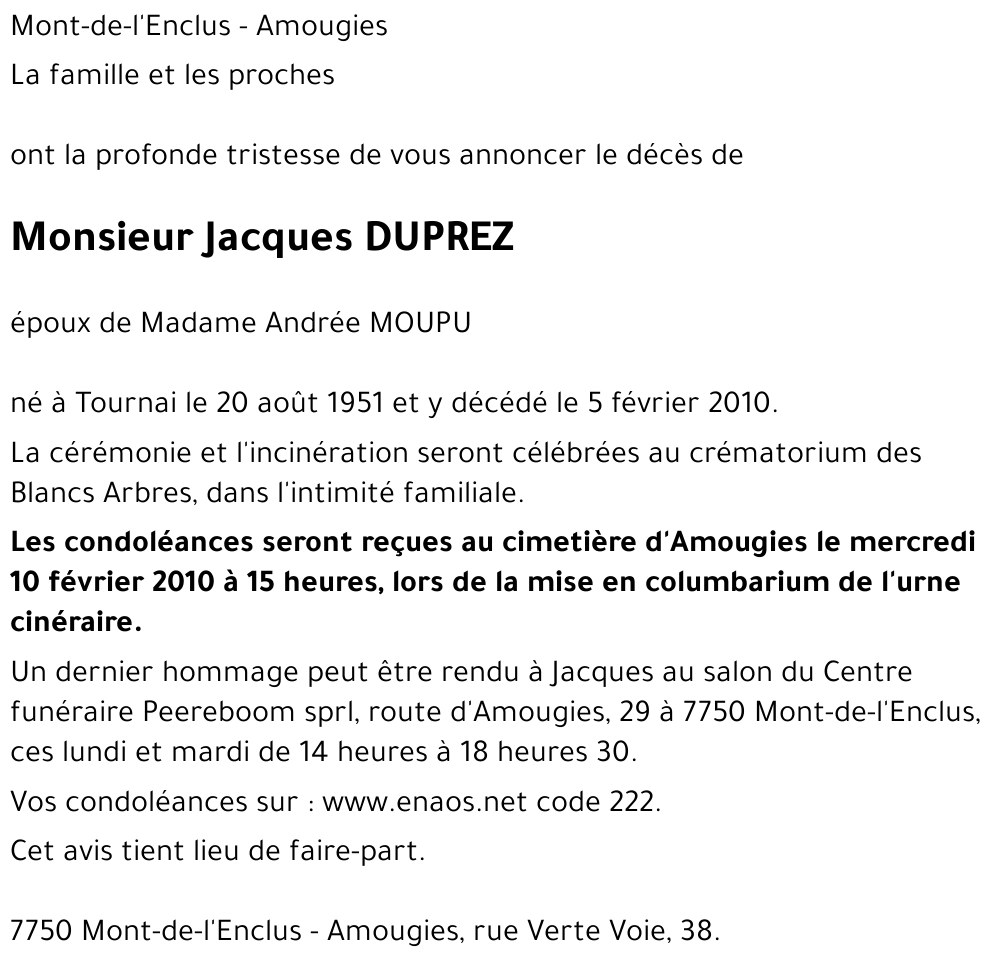 Jacques DUPREZ