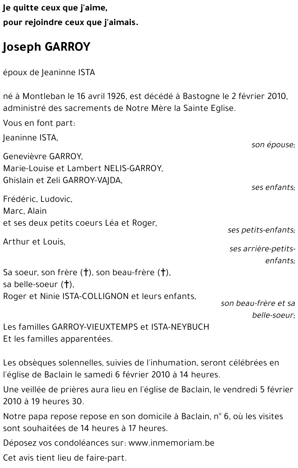 Joseph GARROY