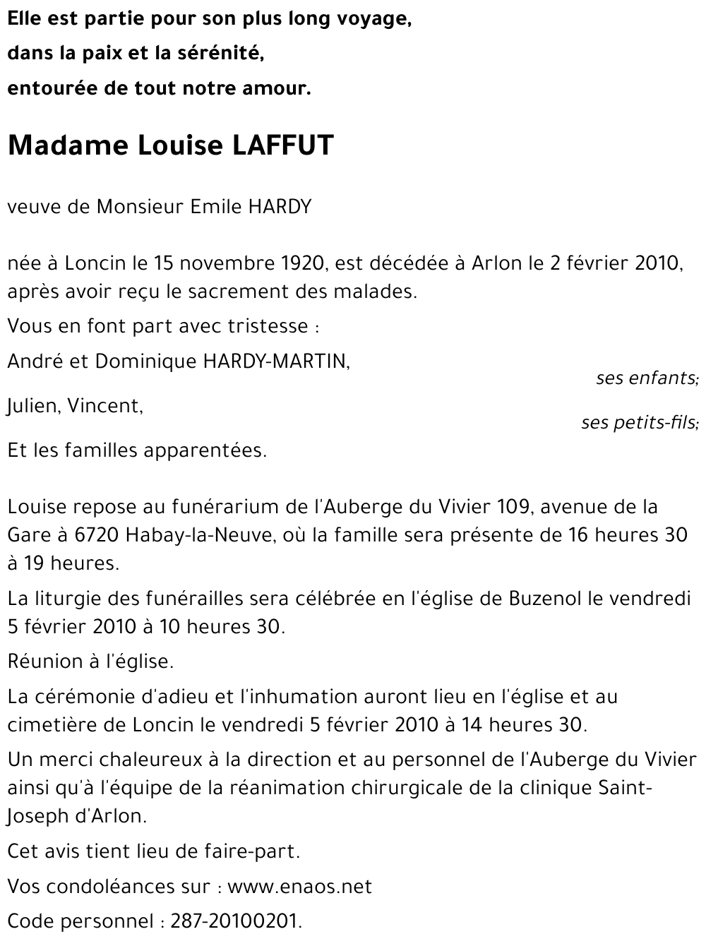 Louise LAFFUT