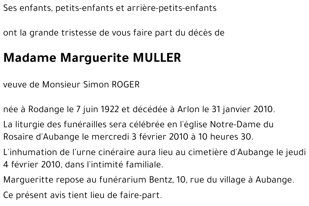 Margueritte MULLER