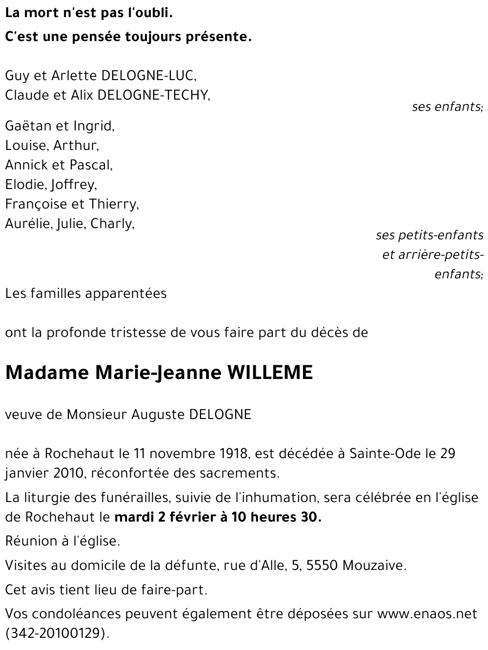 Marie-Jeanne WILLEME
