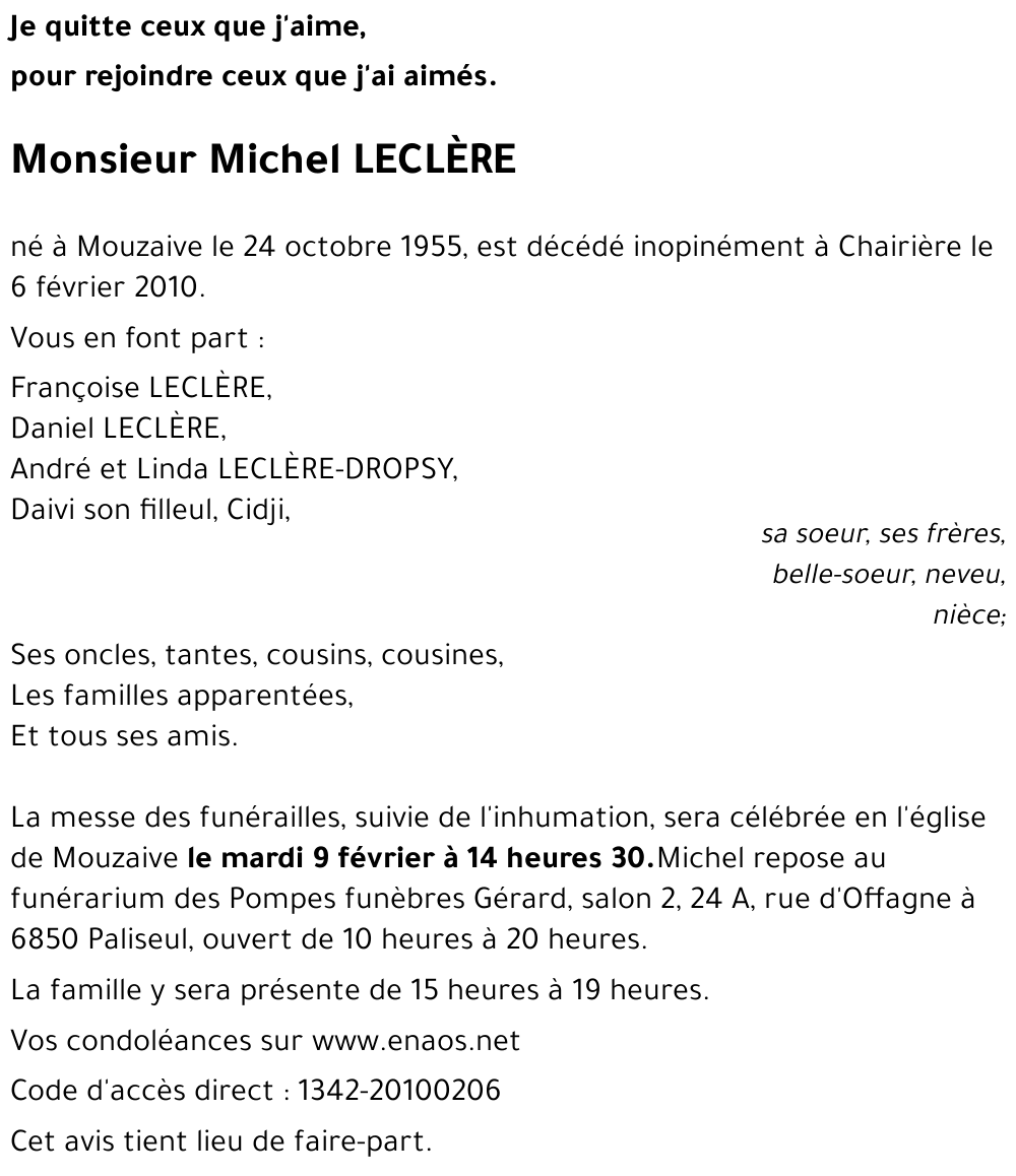 Michel LECLÈRE