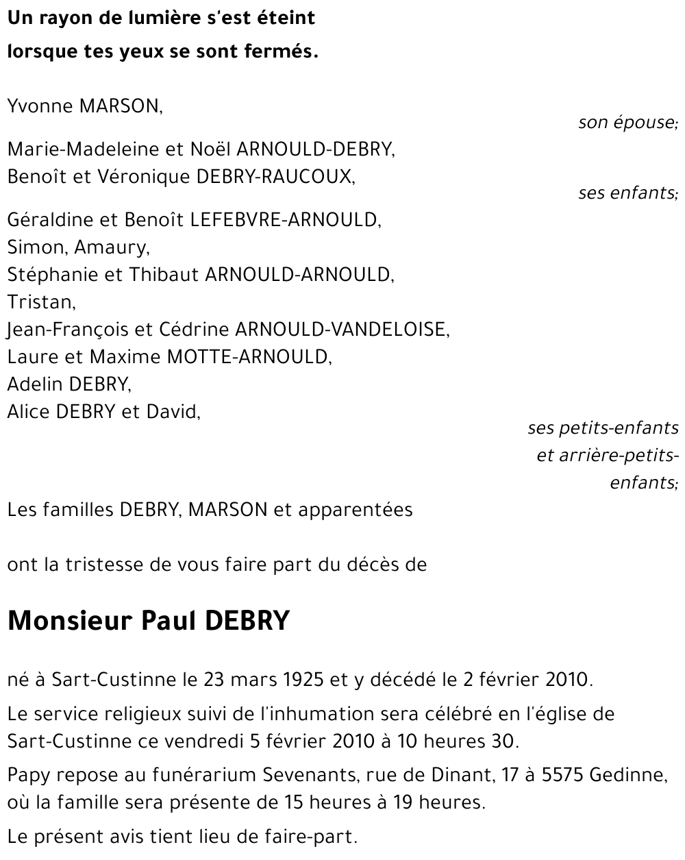Paul DEBRY