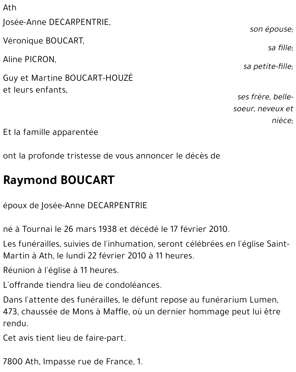 Raymond BOUCART