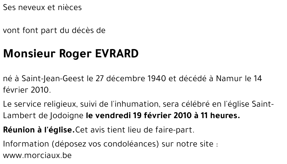 Roger EVRARD