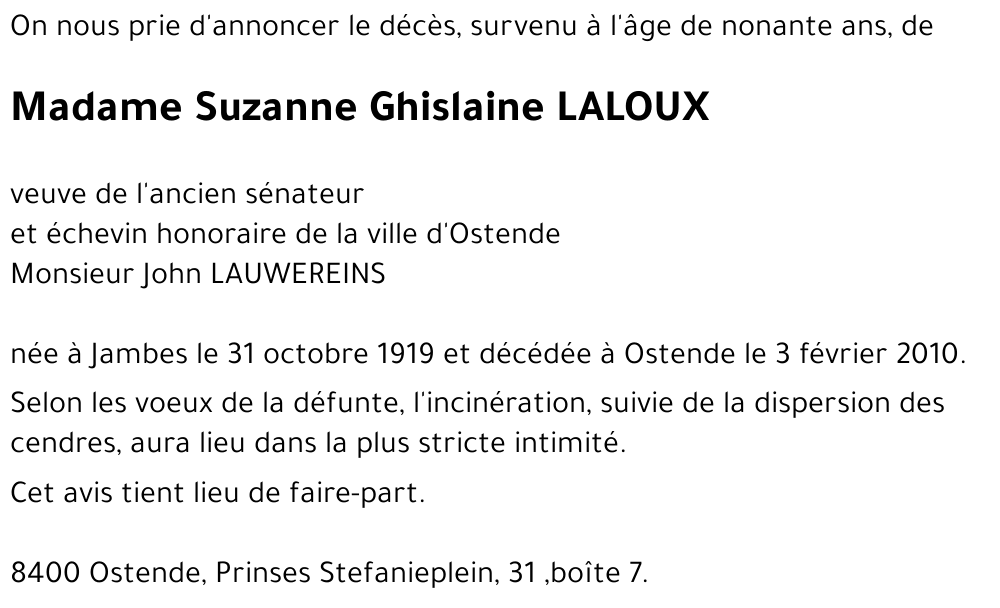 Suzanne LALOUX