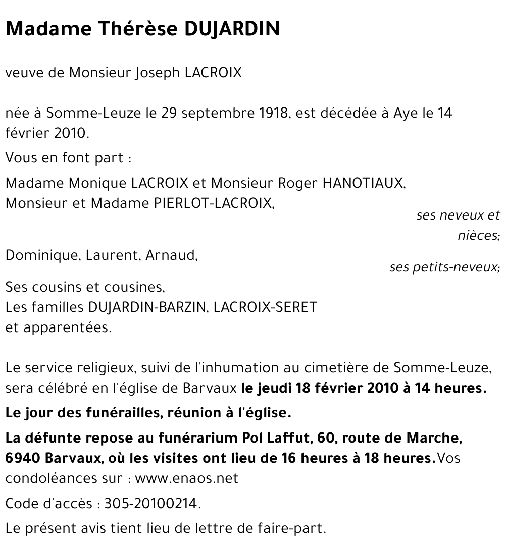 Thérèse DUJARDIN