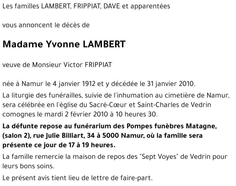 Yvonne LAMBERT