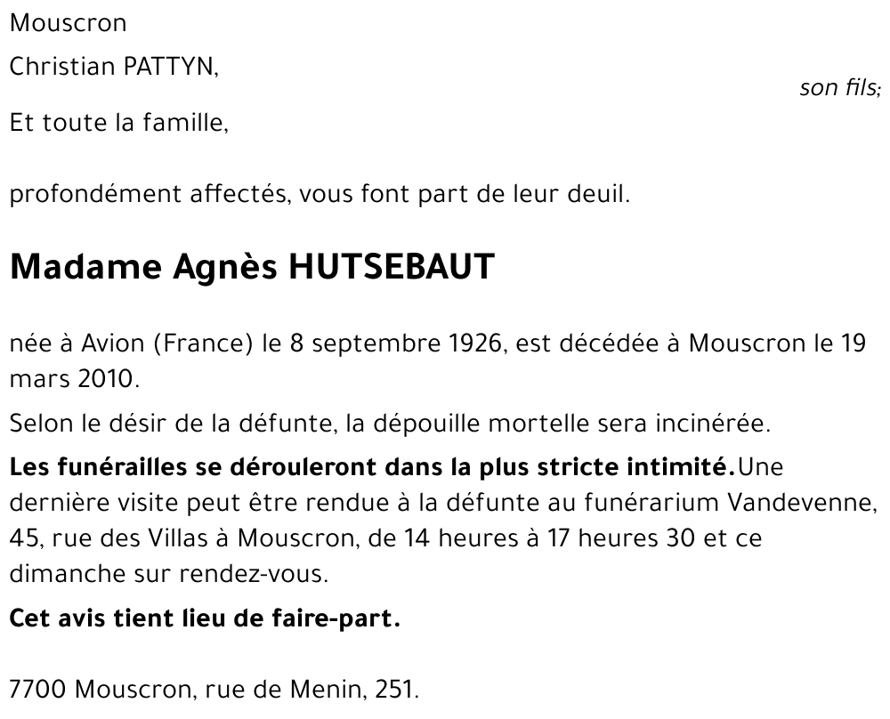 Agnès HUTSEBAUT