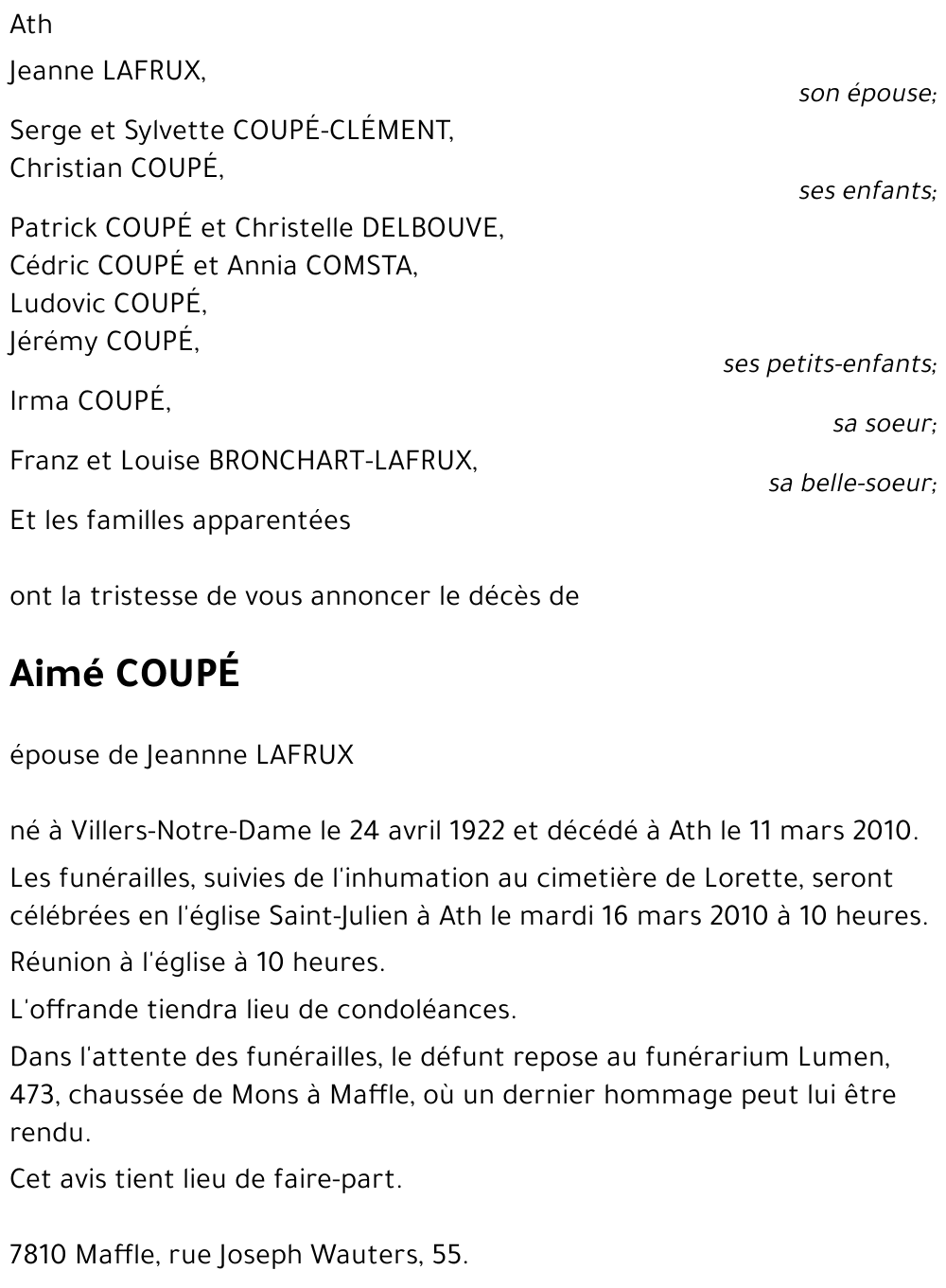 Aimé COUPé