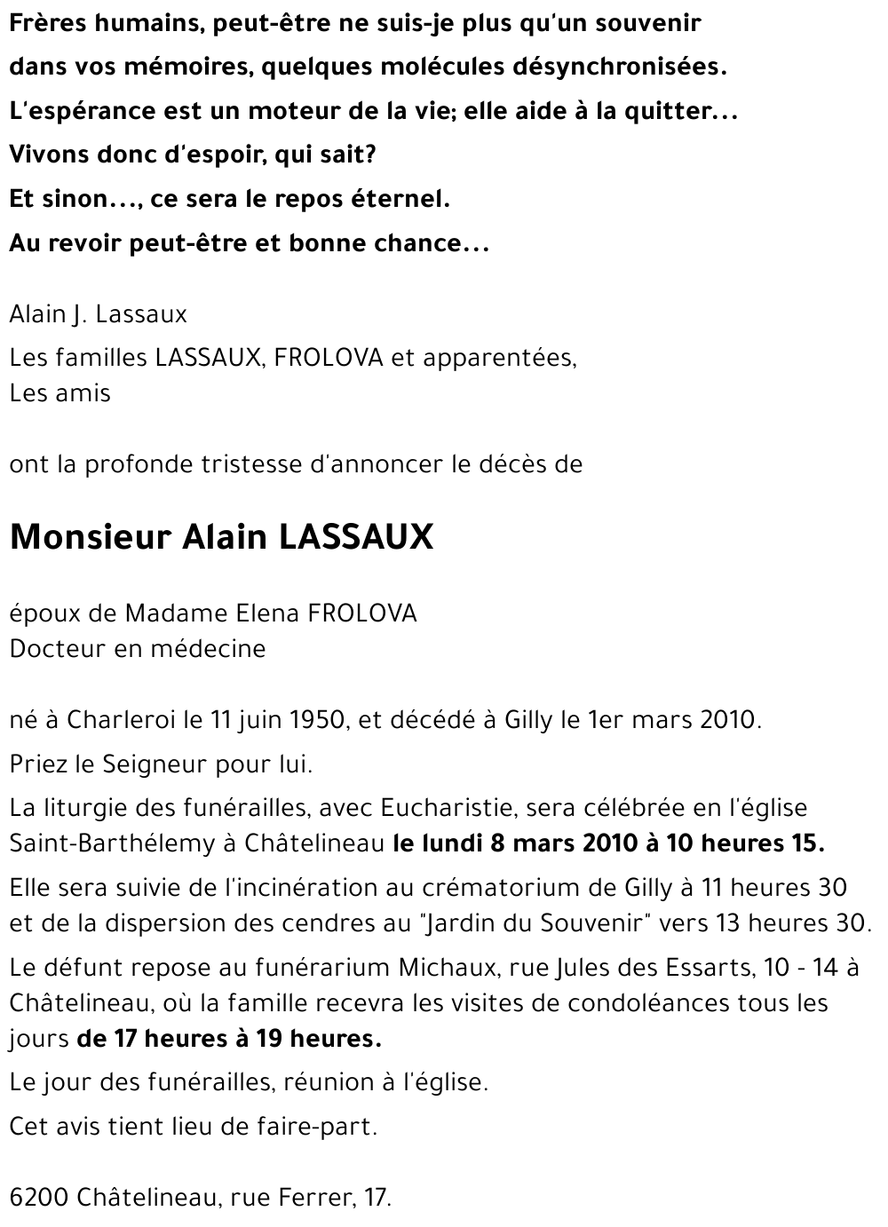 Alain LASSAUX